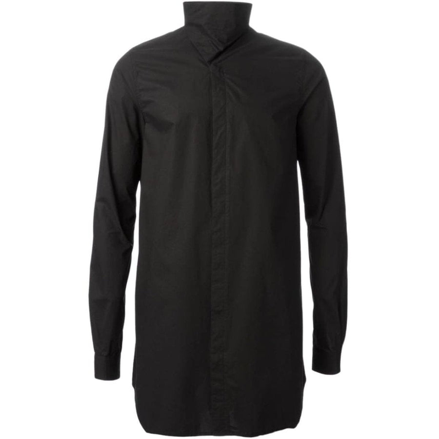 Rick Owens-Black Cotton Island Shirt - Runway Catalog
