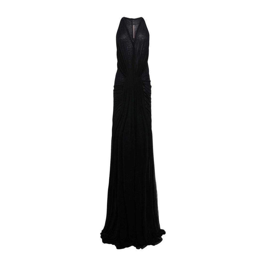 Rick Owens-Rick Owens Lilies Draped Stretch Silk Maxi Dress - Runway Catalog