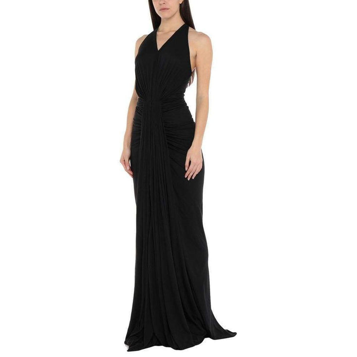 Draped Stretch Silk Maxi Dress