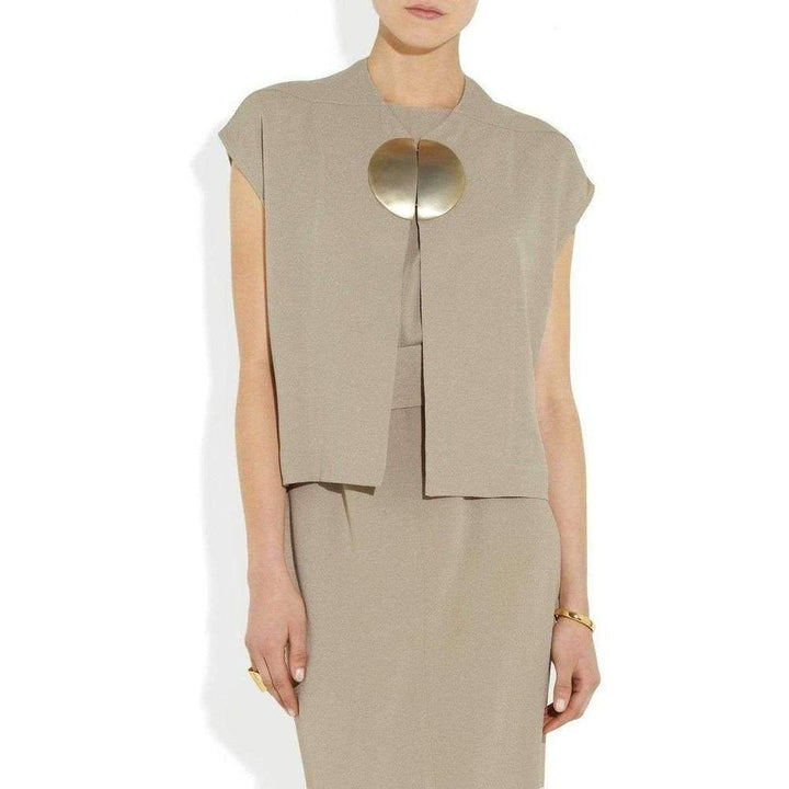 Dagger Mantlette Silk-crepe Jacket