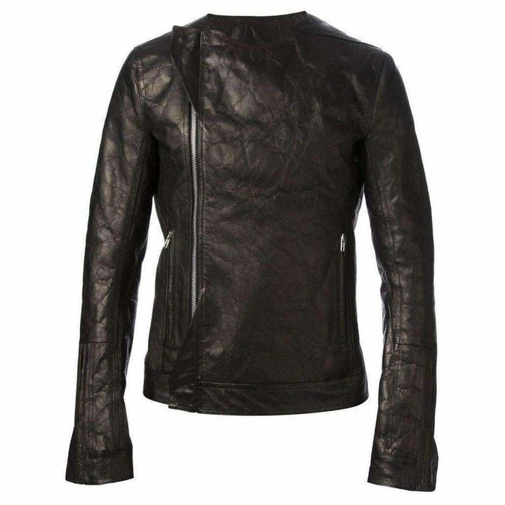 Rick Owens-Vicious Textured Leather Biker Jacket - Runway Catalog