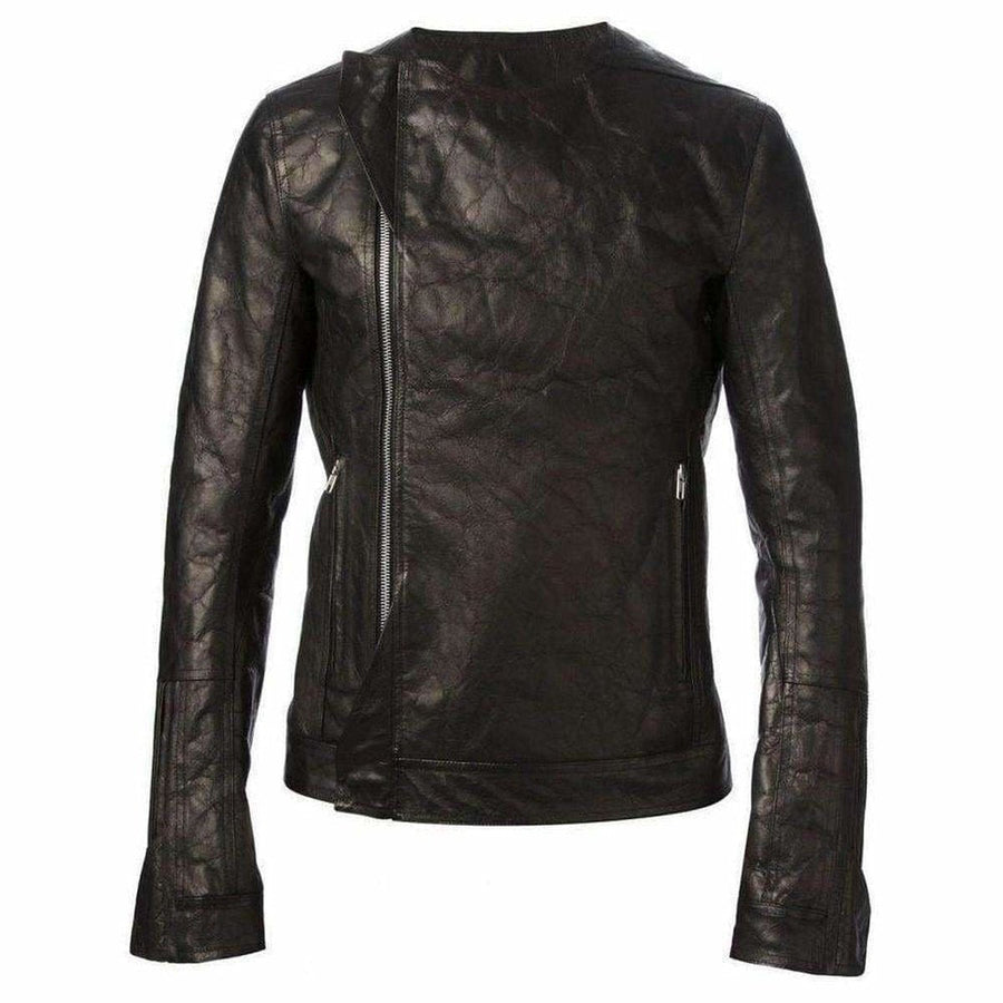 Rick Owens-Vicious Textured Leather Biker Jacket - Runway Catalog