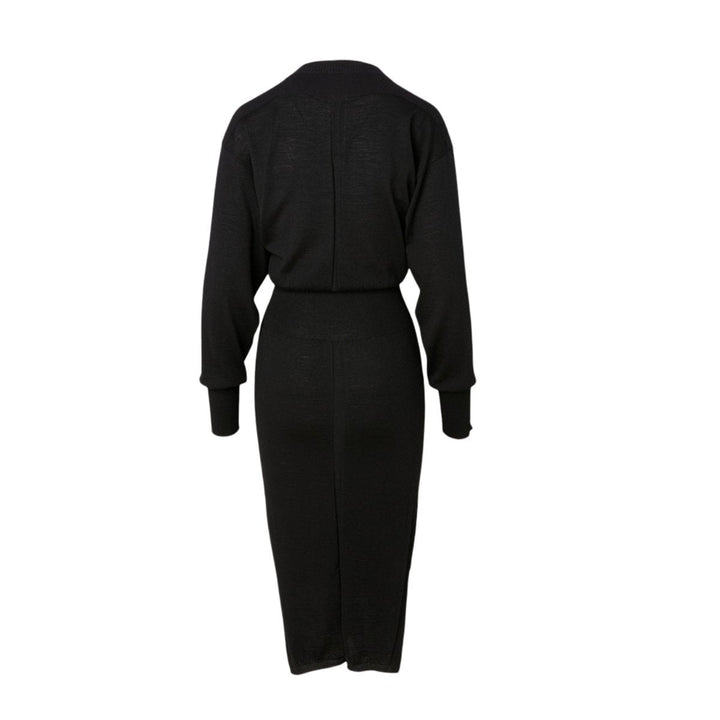 Wool-Blend Mockneck Midi Dress