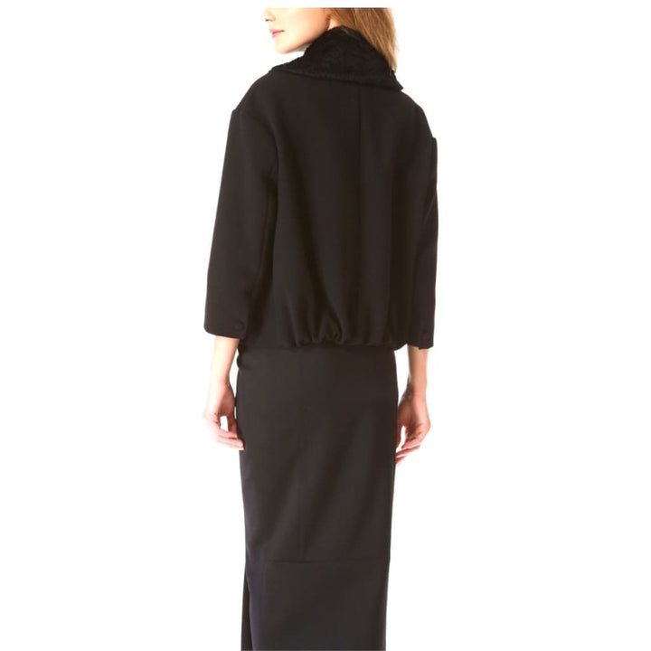 Black Fur Astrakan Collar Jacket
