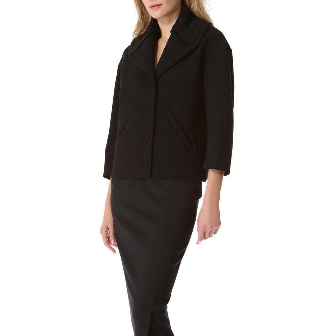Black Fur Astrakan Collar Jacket