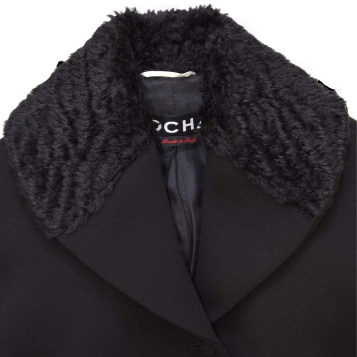Black Fur Astrakan Collar Jacket