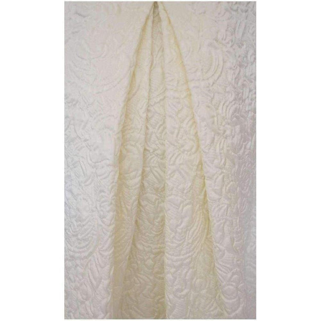 Knee Length White Jacquard Skirt