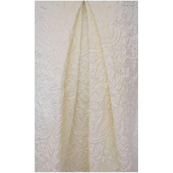 Knee Length White Jacquard Skirt