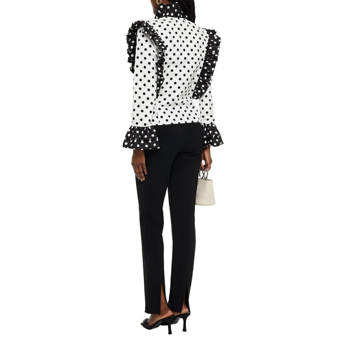 Ruffled Polka-Dot Blouse