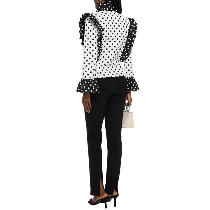 Ruffled Polka-Dot Blouse