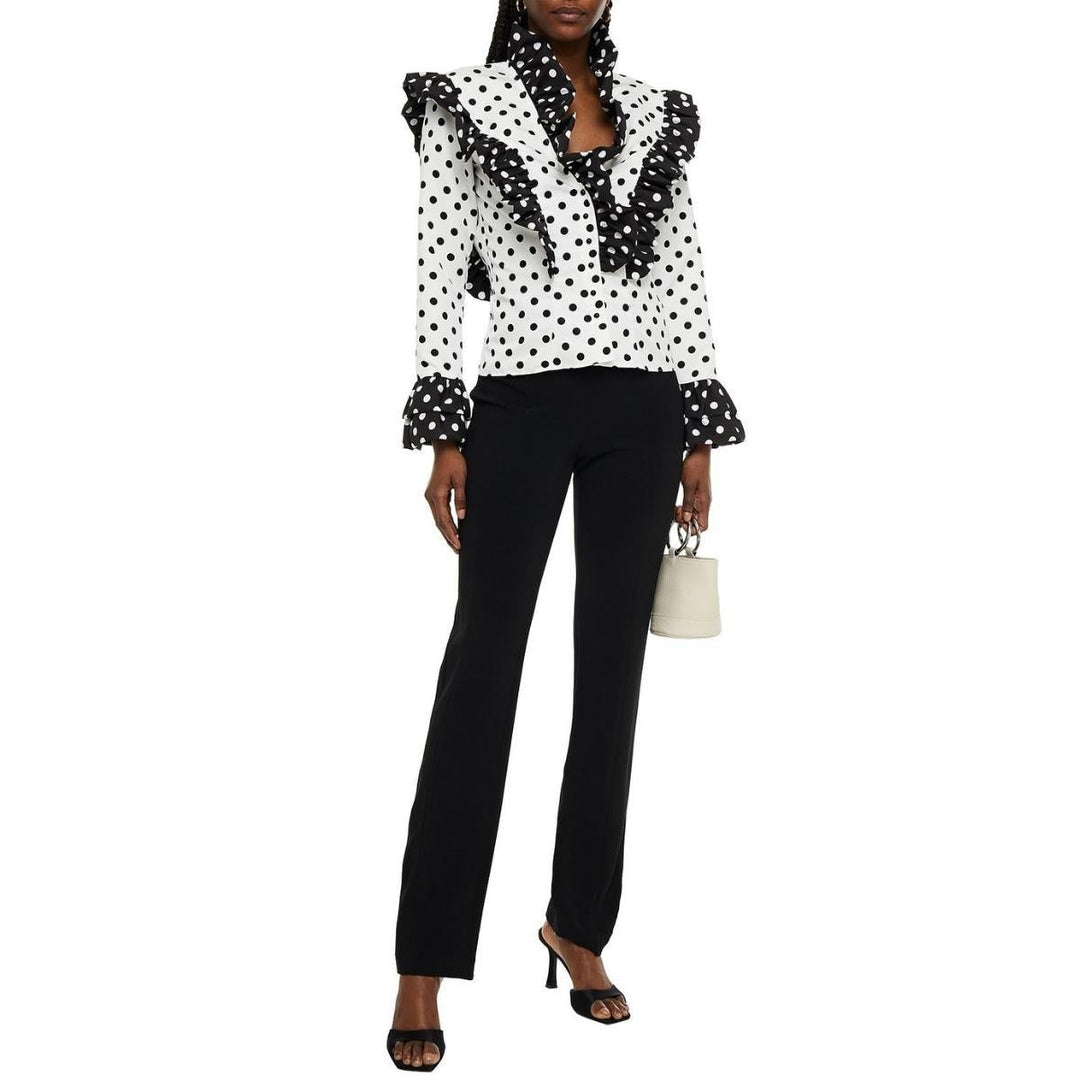 Ruffled Polka-Dot Blouse