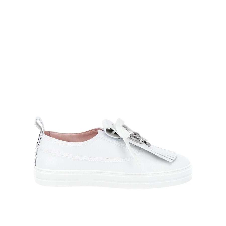 Roger Vivier-Call Me Vivier Leather Jewel Sneakers - Runway Catalog