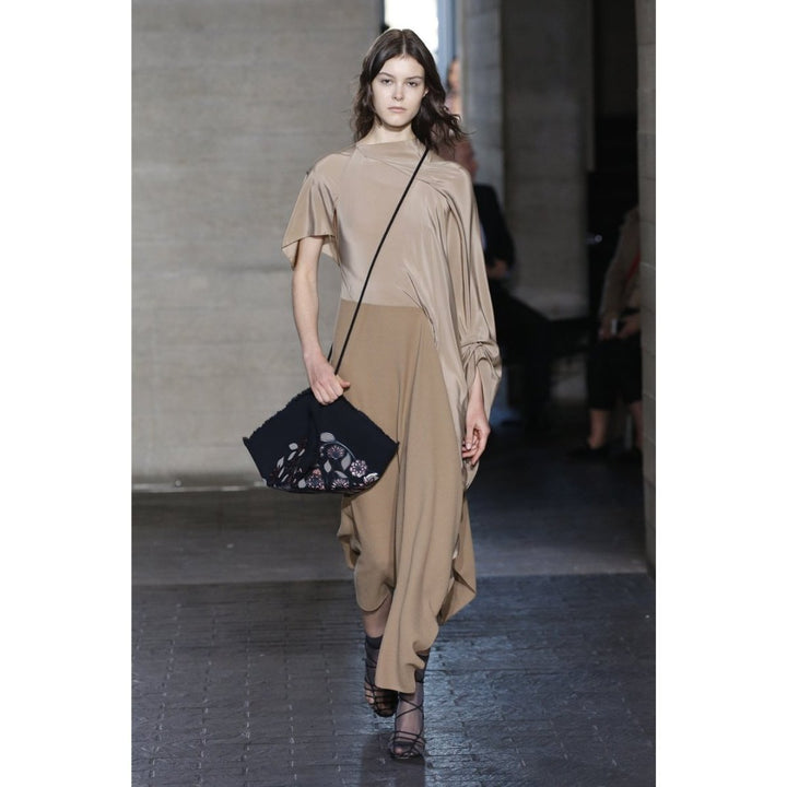 Calhern Asymmetric Wool-Crepe Dress
