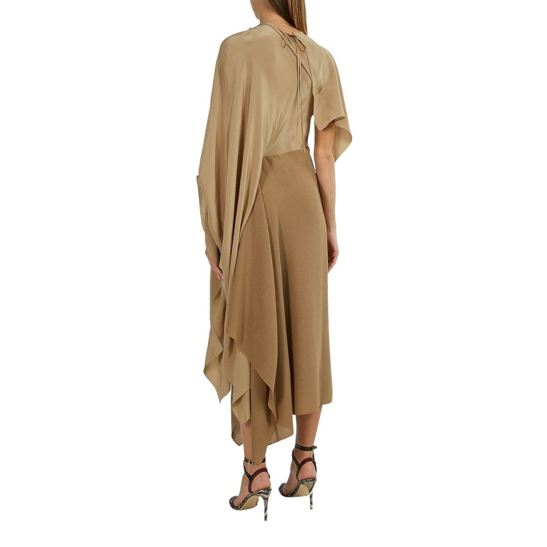 Calhern Asymmetric Wool-Crepe Dress