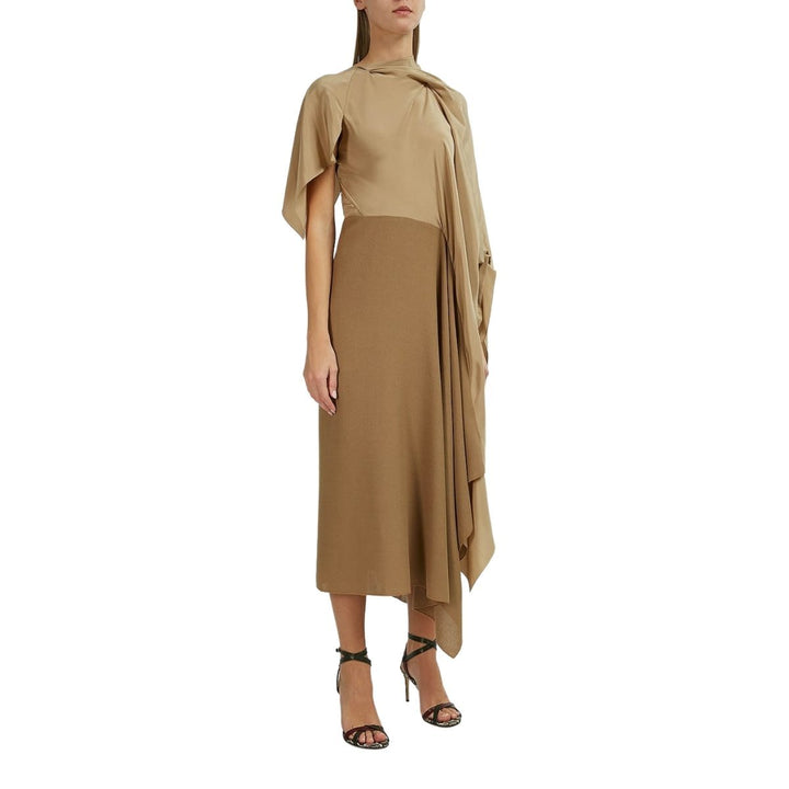 Calhern Asymmetric Wool-Crepe Dress