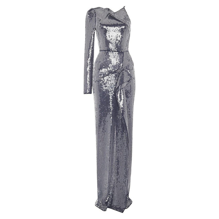 Roland Mouret-Delamere One-Shoulder Sequin Gown - Runway Catalog