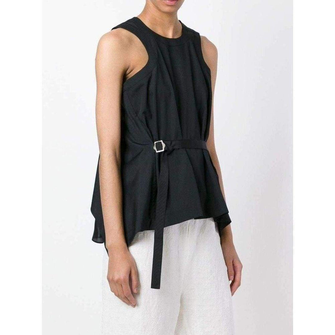 Black Belted Front Top