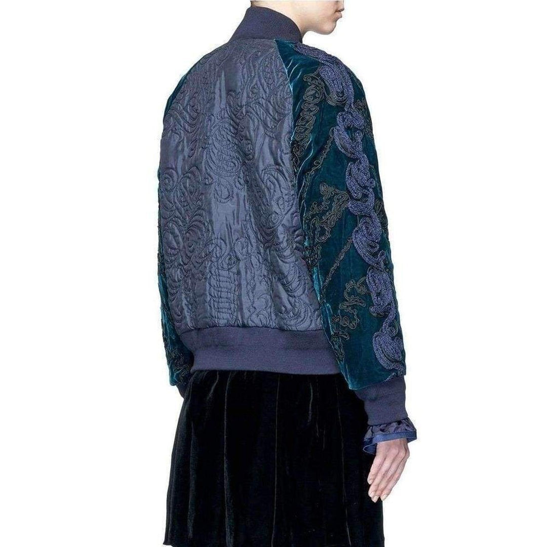 Calligraphy Embroidered Bomber Jacket