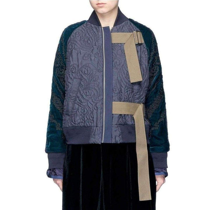 Calligraphy Embroidered Bomber Jacket