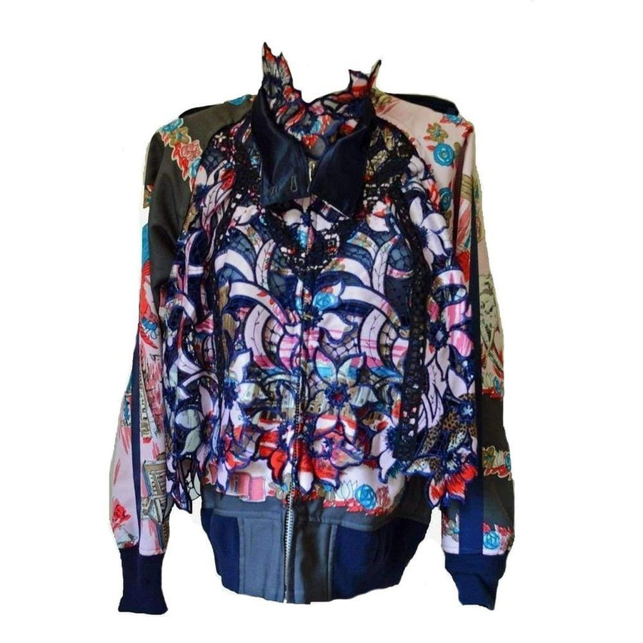 Sacai-Canvas and Broderie Anglaise Souvenir Jacket - Runway Catalog
