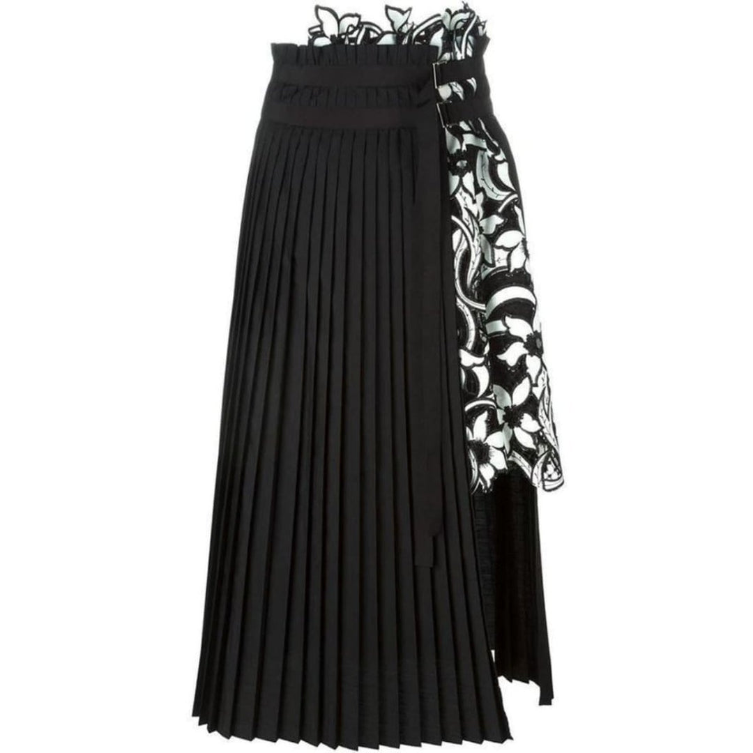 Sacai-Lily Pleated A-line Skirt - Runway Catalog