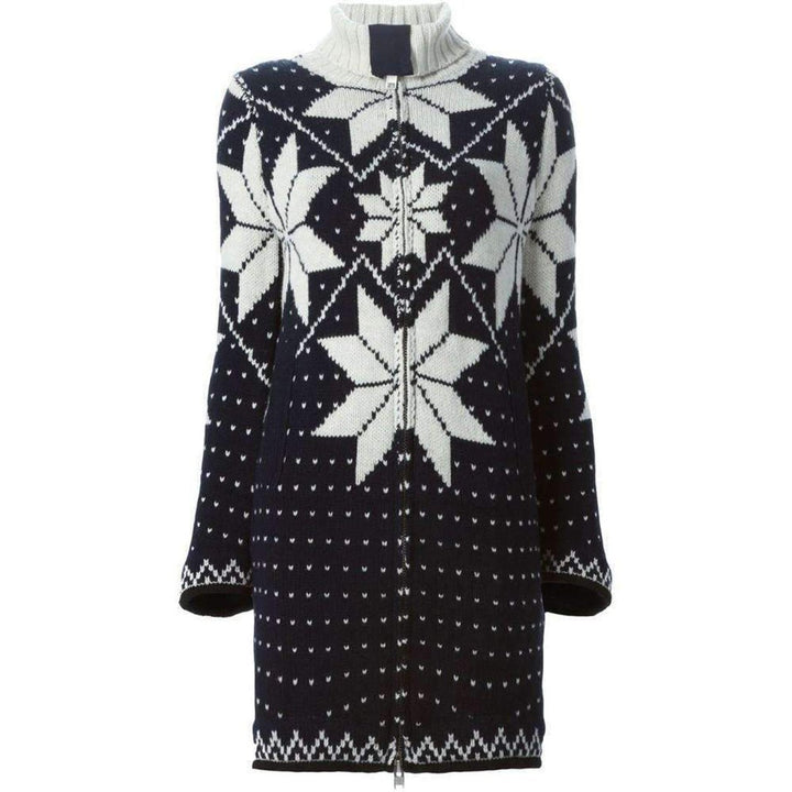 Sacai-Luck Jacquard Long Cardigan Coat - Runway Catalog