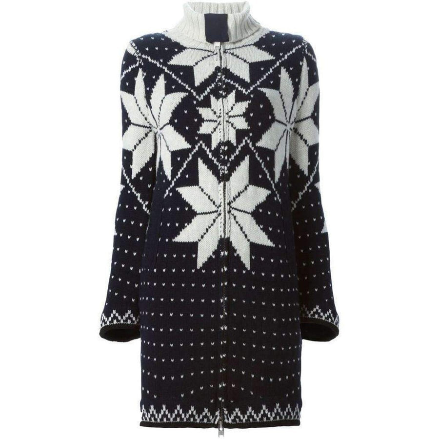 Sacai-Luck Jacquard Long Cardigan Coat - Runway Catalog