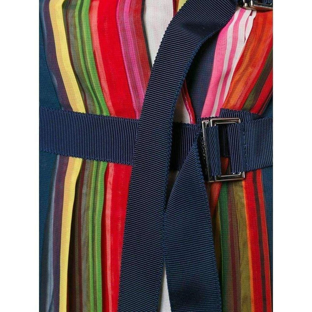 Multi Coloured Striped Midi Skirt