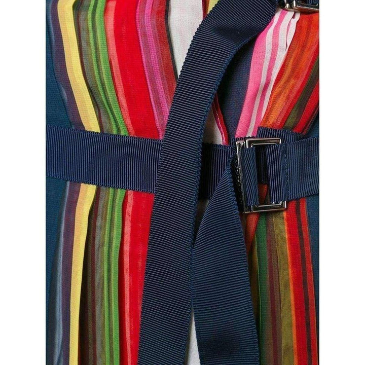 Multi Coloured Striped Midi Skirt
