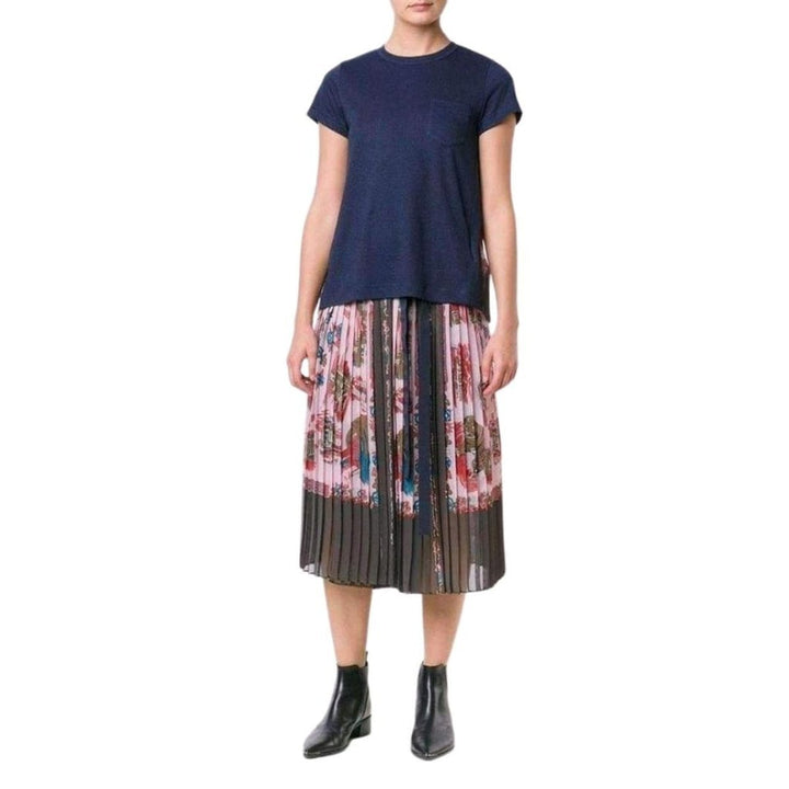 Souvenir Scarf Print Pleated Skirt