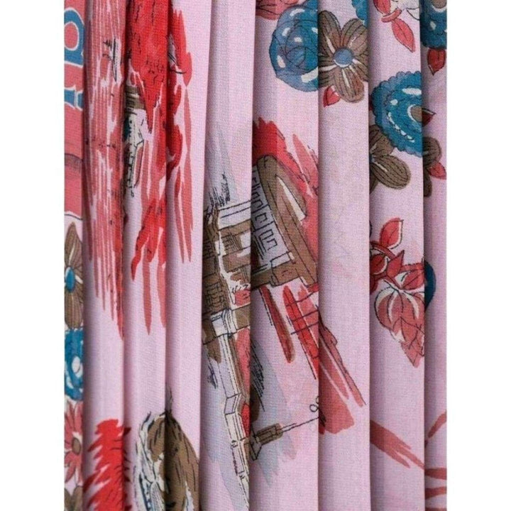Souvenir Scarf Print Pleated Skirt