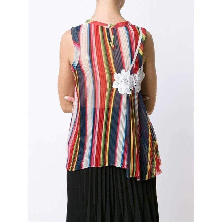 Striped Pleated Camisole Tank Top