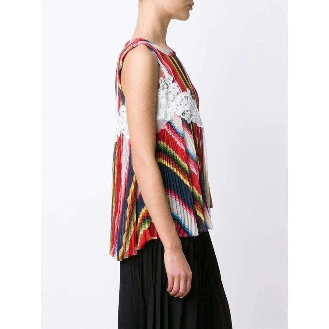 Striped Pleated Camisole Tank Top