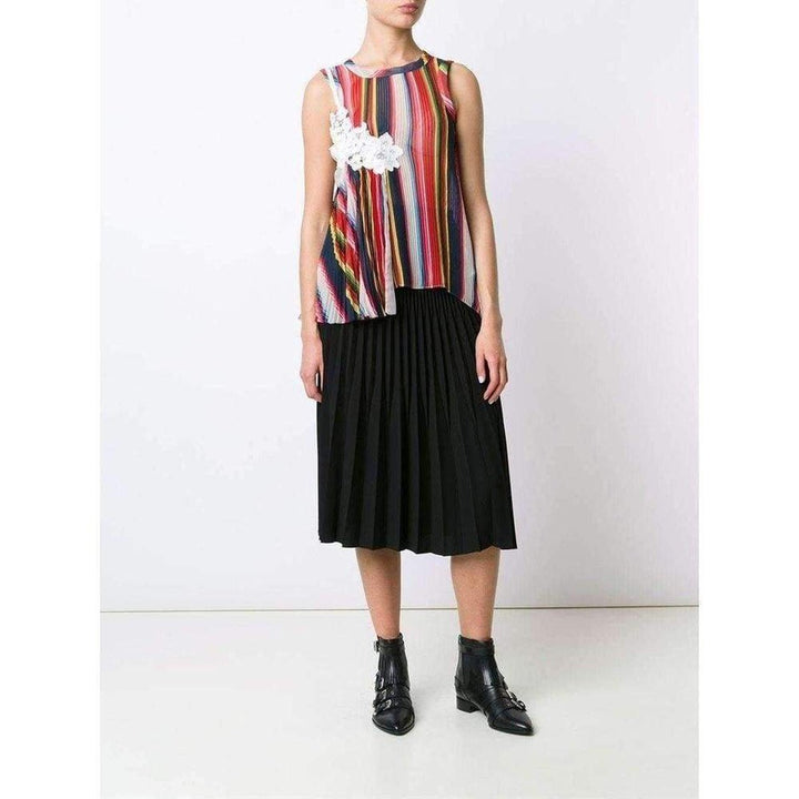 Striped Pleated Camisole Tank Top