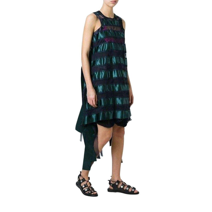 Transparent Stripe Panel Dress