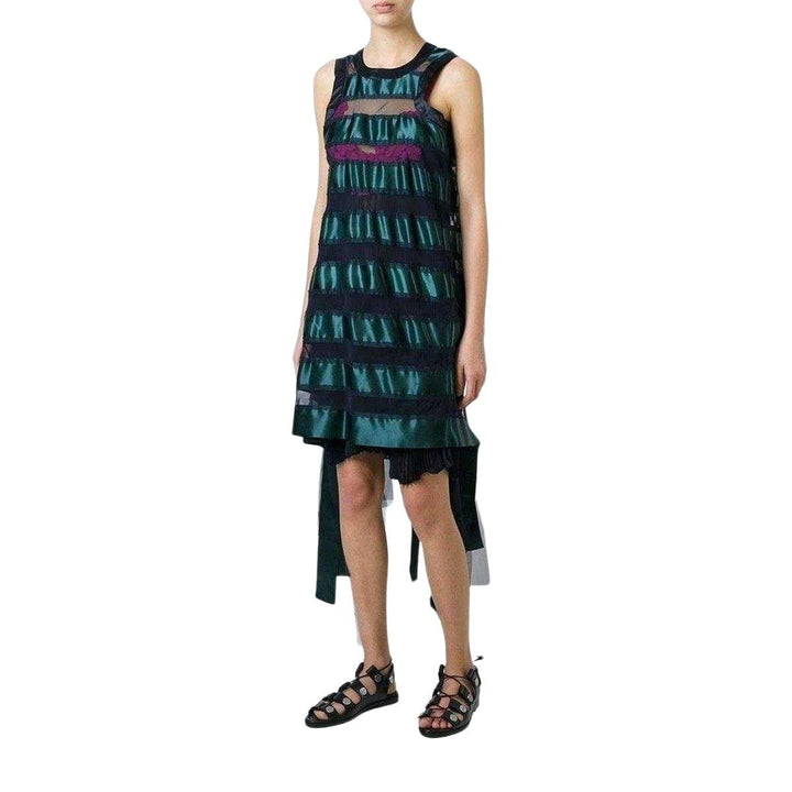 Transparent Stripe Panel Dress
