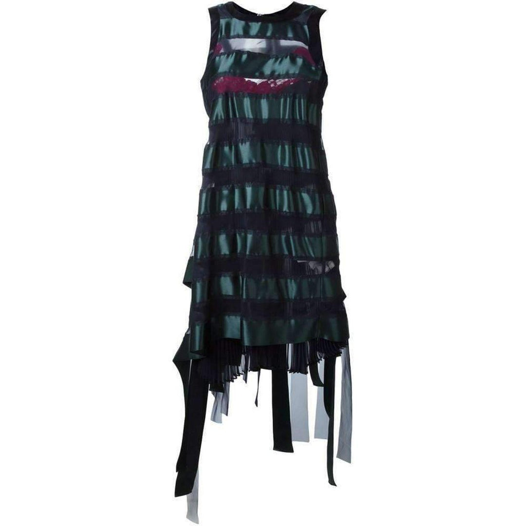 Sacai-Transparent Stripe Panel Dress - Runway Catalog