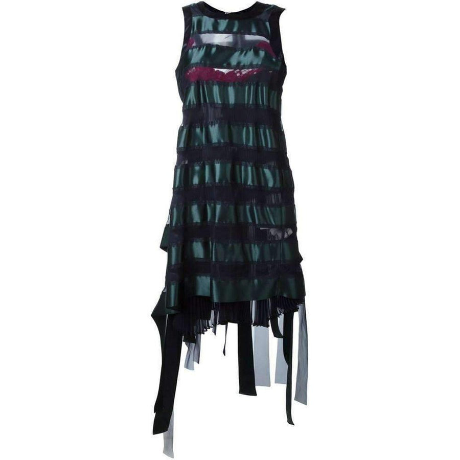 Sacai-Transparent Stripe Panel Dress - Runway Catalog