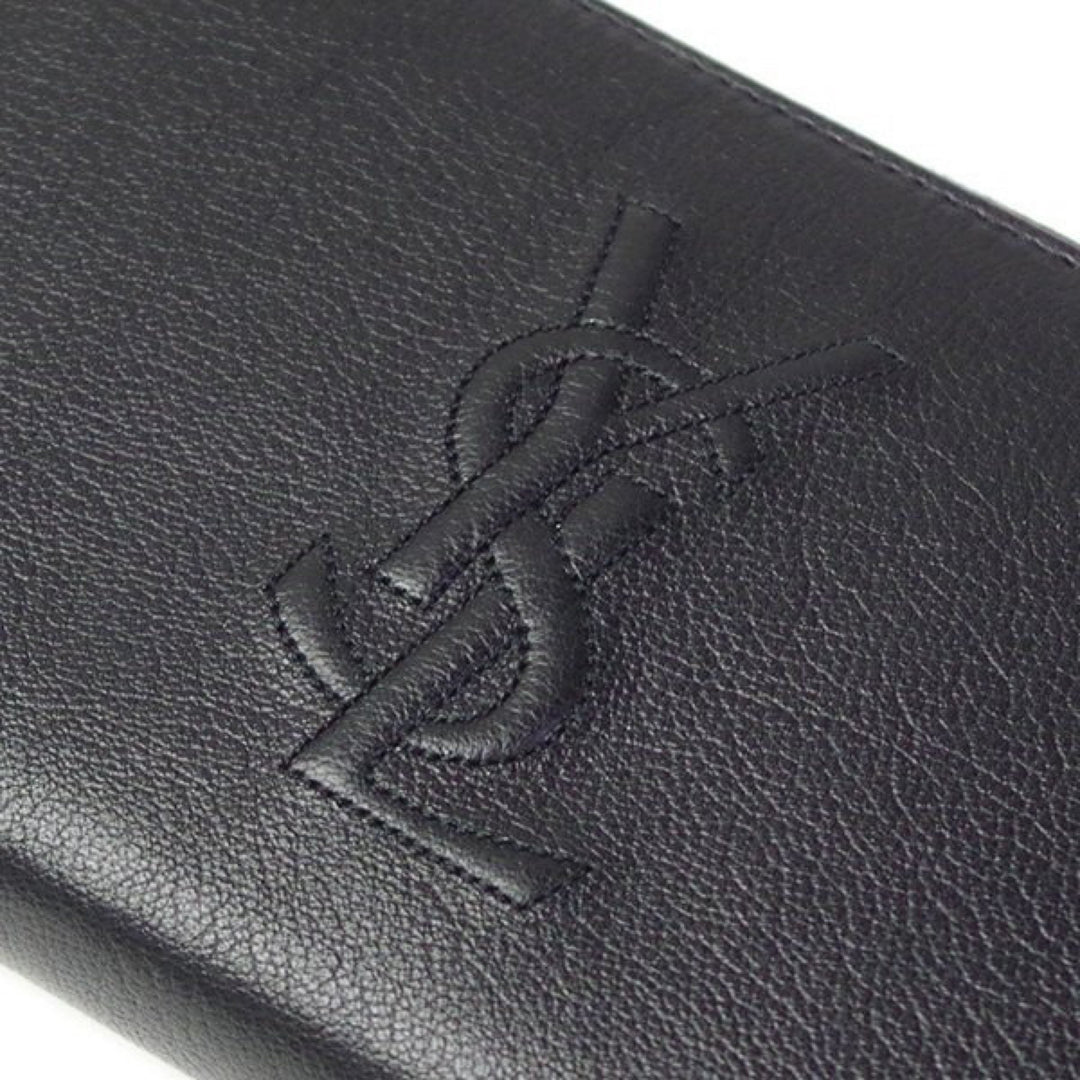 Saint Laurent Black Belle De Jour Leather Zip Around Wallet 568995