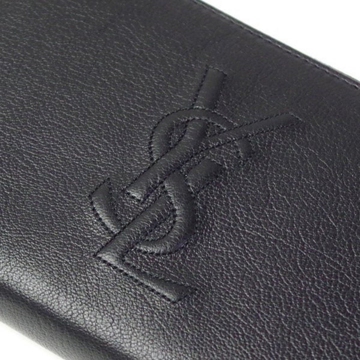 Saint Laurent Black Belle De Jour Leather Zip Around Wallet 568995