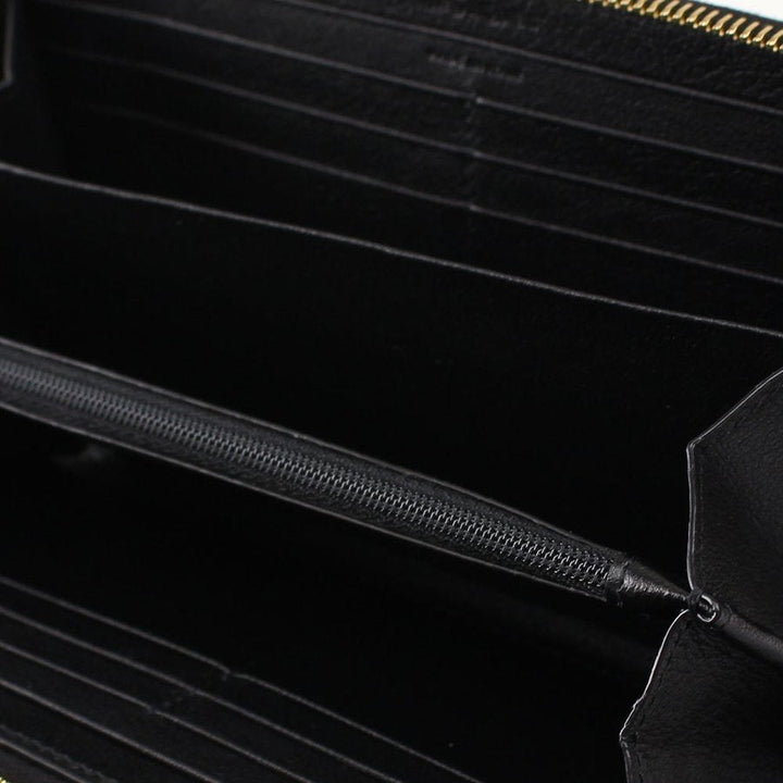 Saint Laurent Black Belle De Jour Leather Zip Around Wallet 568995