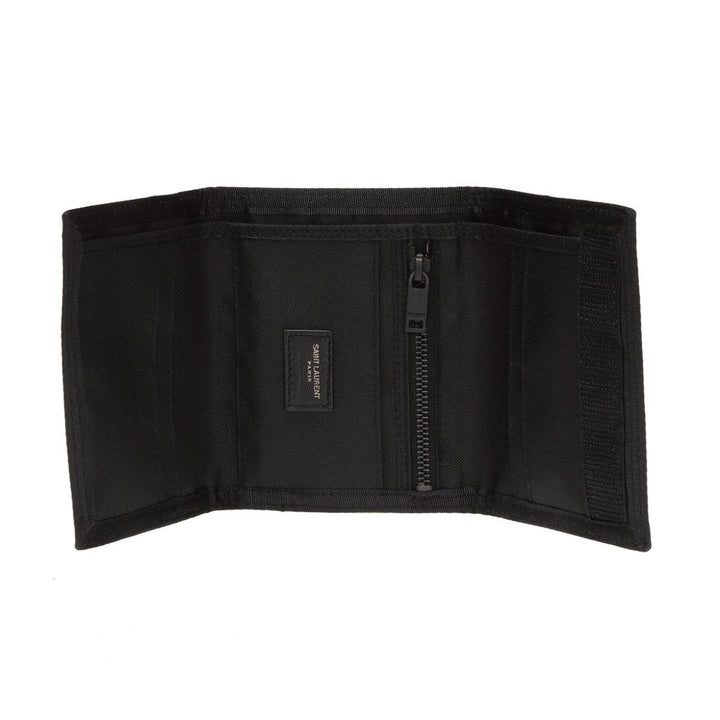Saint Laurent Nuxx Ripstop Black Trifold Flap Wallet 588189
