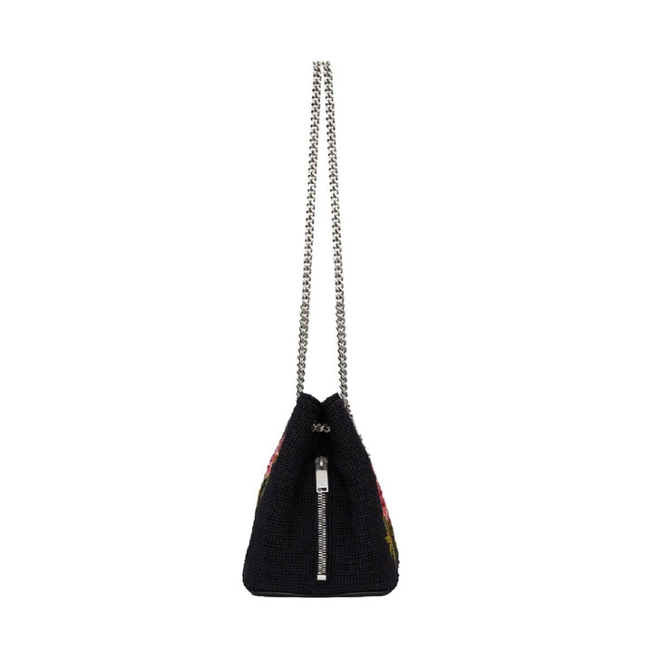 Saint Laurent Emmanuelle Bucket Bag Grunge Rose Needlepoint 425068