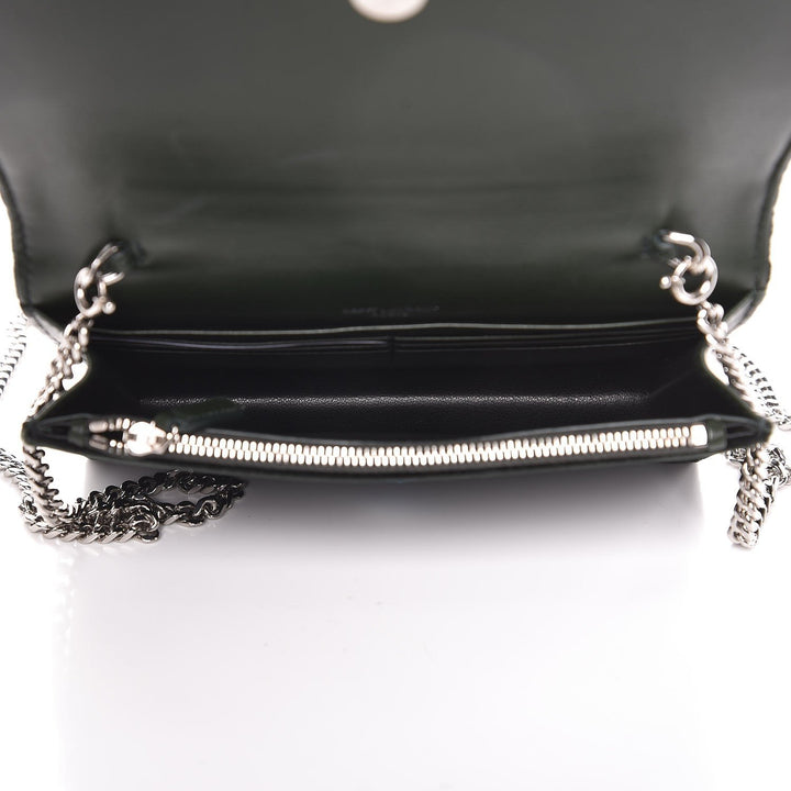 Saint Laurent Monogram Kate Tassel Crystal Green Velvet Cross Body 491521