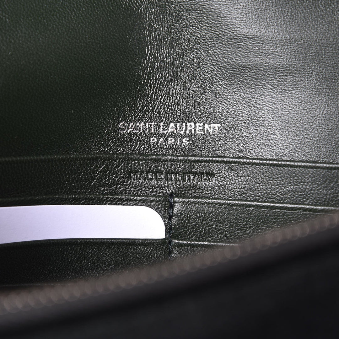 Saint Laurent Monogram Kate Tassel Crystal Green Velvet Cross Body 491521