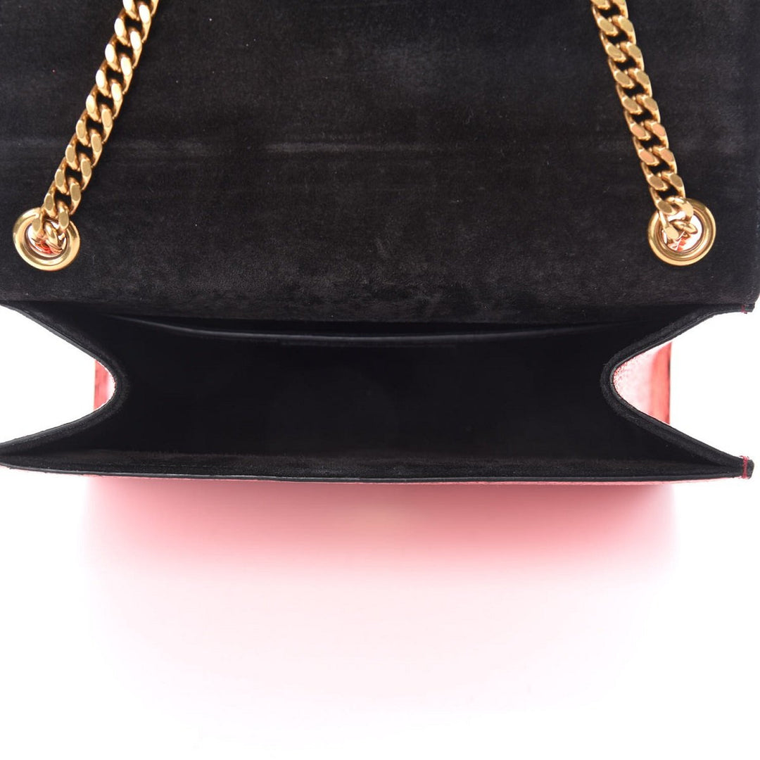Saint Laurent Kate Monogramme Red Metallic Leather Crossbody Bag 469390