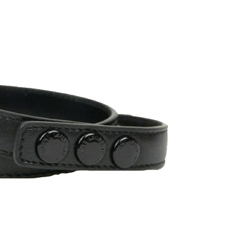 Saint Laurent Le Trois Clous Double Wrap Black Leather Studded Bracelet 415293