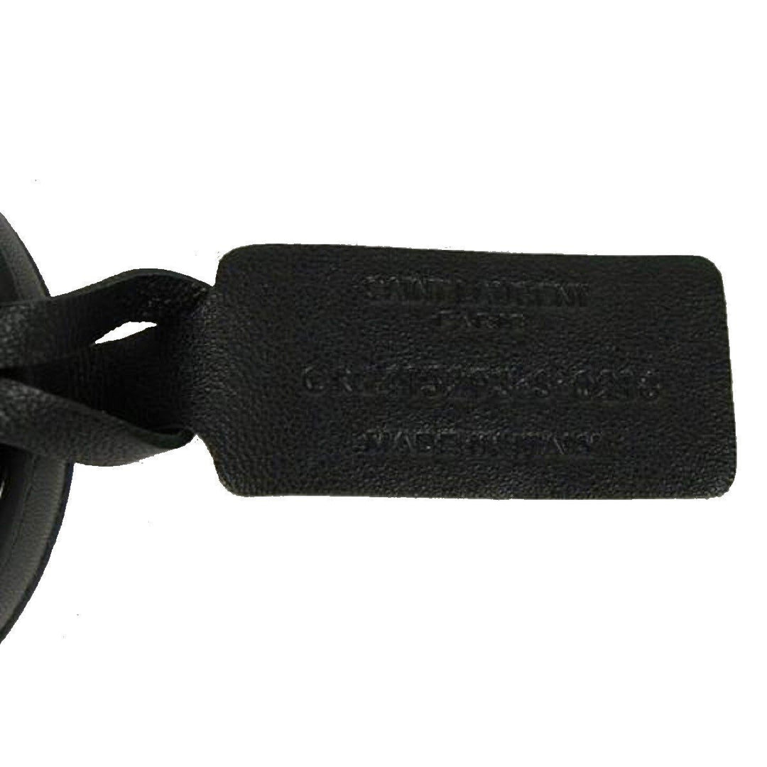 Saint Laurent Le Trois Clous Double Wrap Black Leather Studded Bracelet 415293