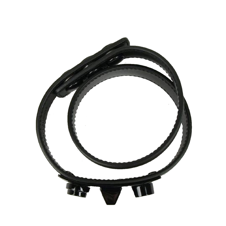 Saint Laurent Le Trois Clous Double Wrap Black Leather Studded Bracelet 415293