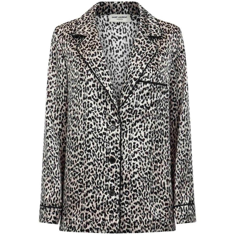 Saint Laurent-Leopard-pattern Silk Blazer - Runway Catalog